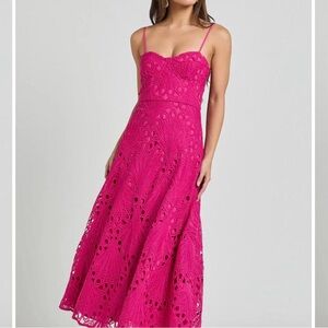 NWT Showpo Nikka Pink Midi Dress Sweetheart Bustier Size 4